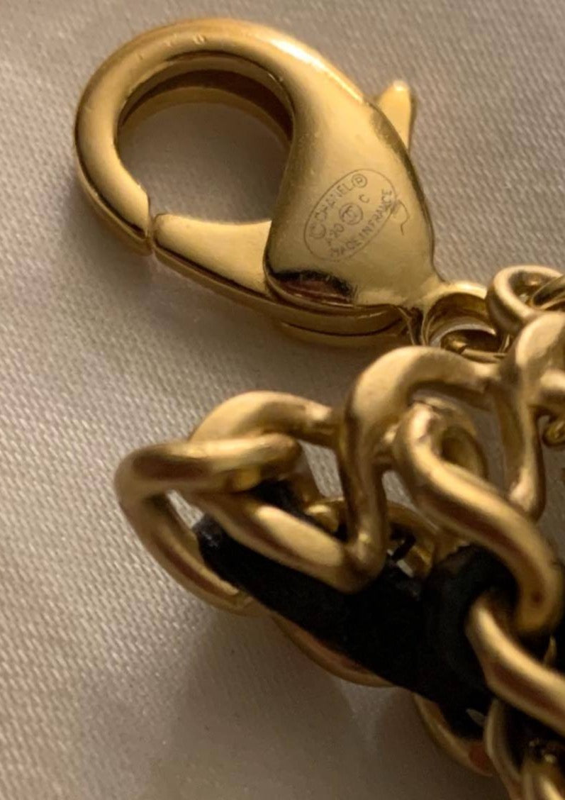 Textured Chanel Classic Logo Necklace