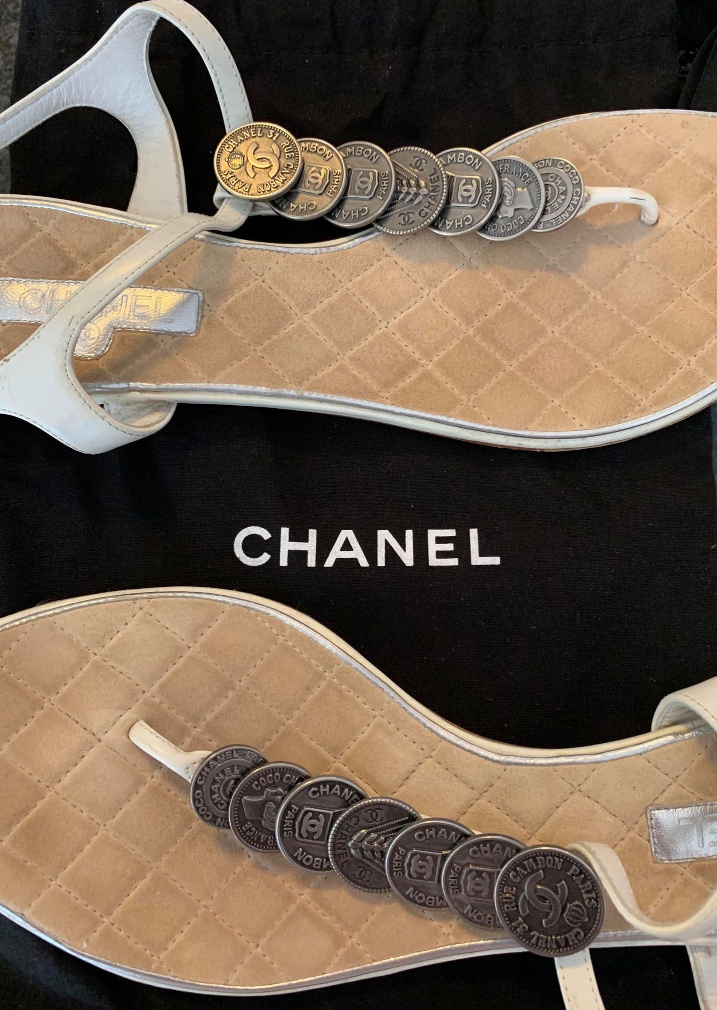 Chanel CC Gunmetal Coin Necklace repurposed
