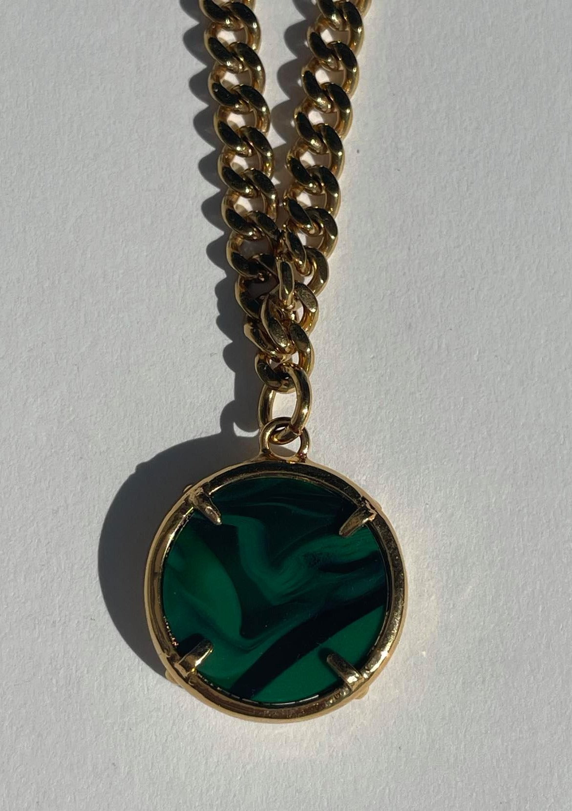 Repurposed Versace Medusa Necklace-Emerald Large