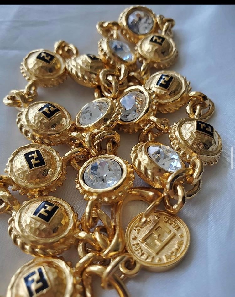 Fendi Logo Coin Necklace repurposed
