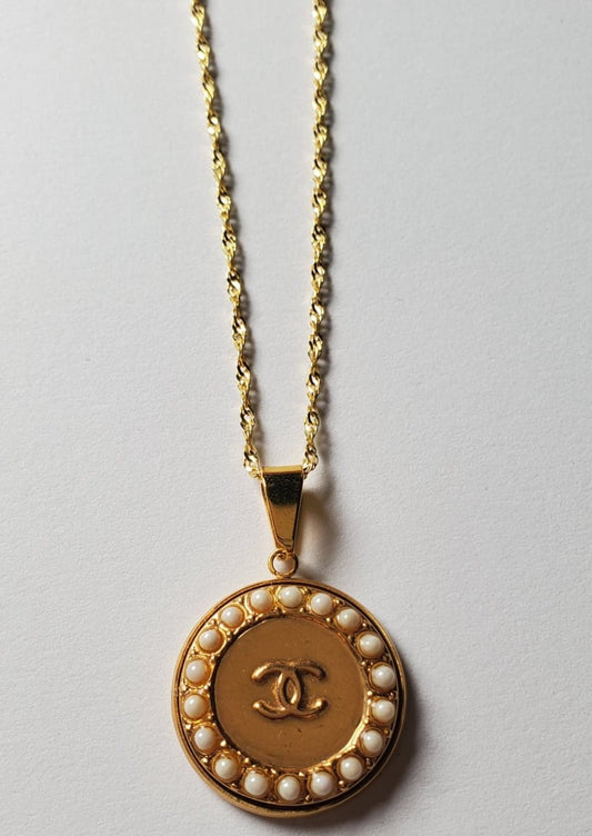 Chanel Gold & Pearl Necklace 20mm repurposed