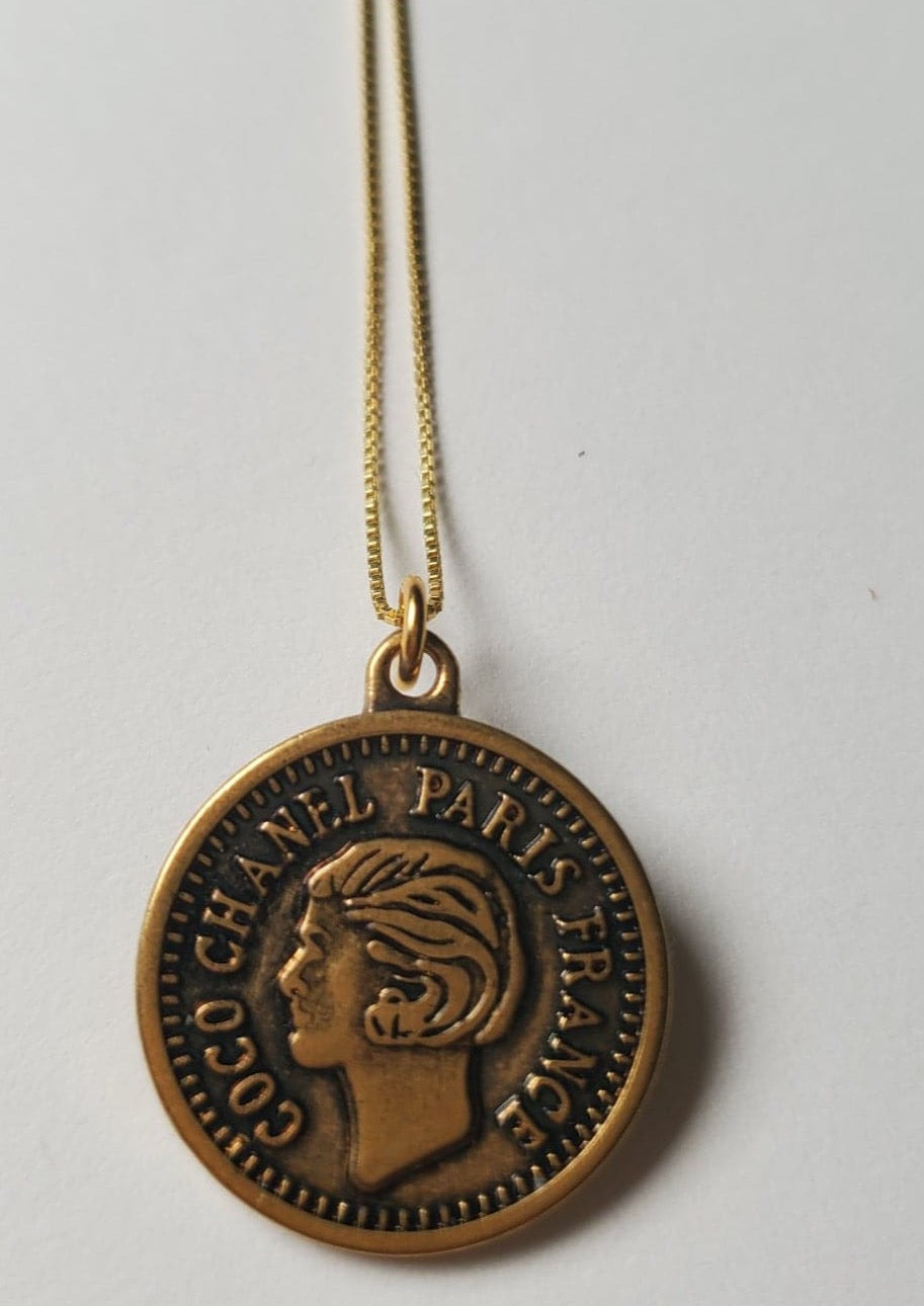 Chanel Coco Antique Gold Necklace repurposed