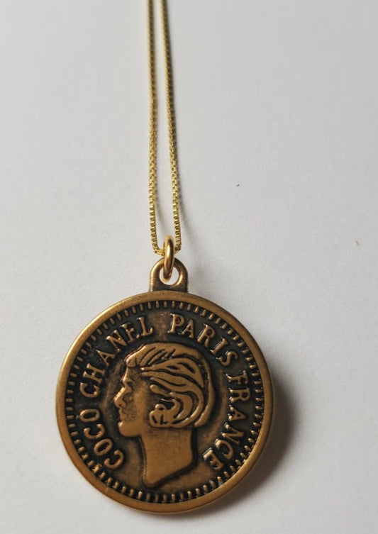 Chanel Coco Antique Gold Necklace repurposed