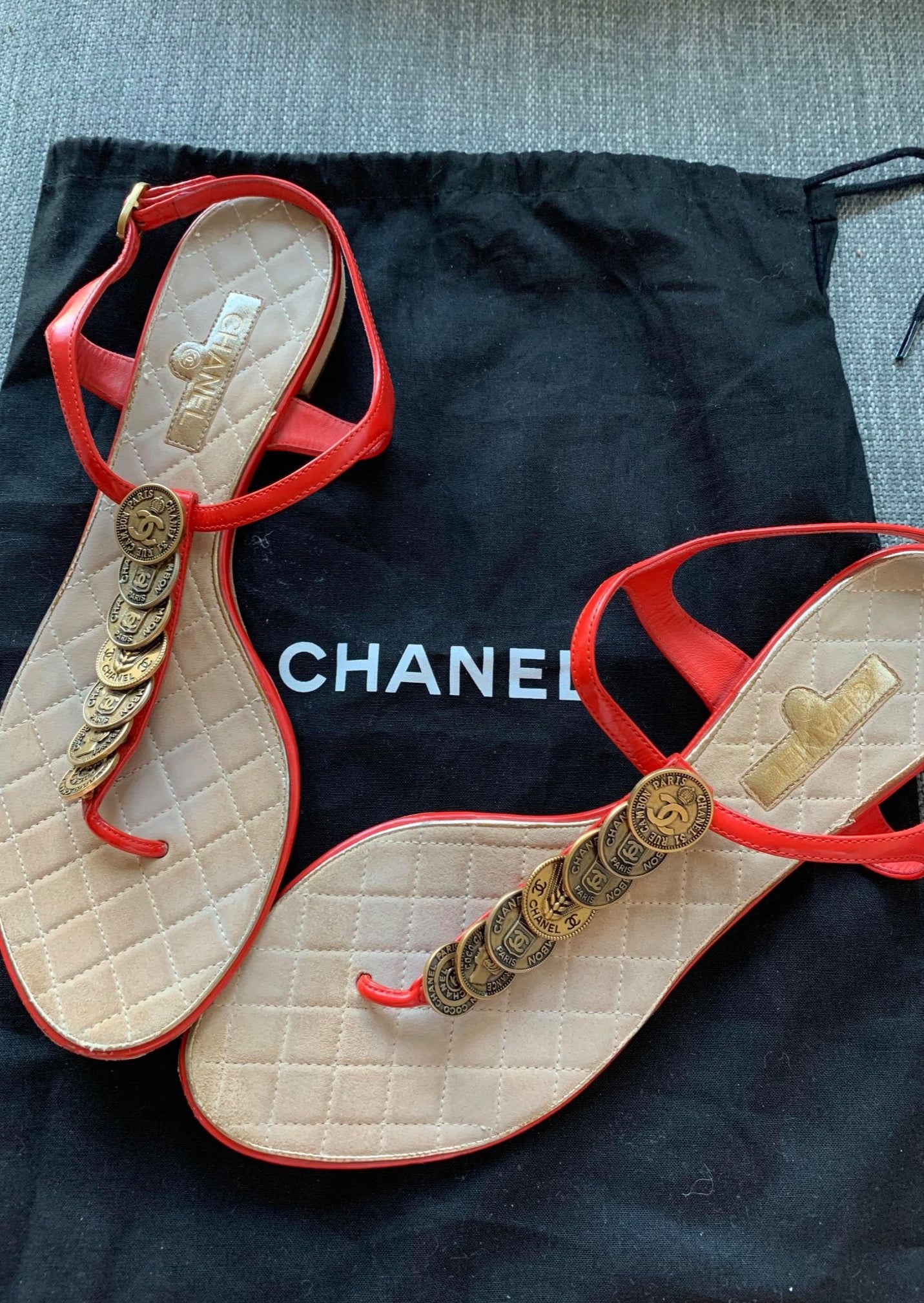 Chanel CC Antique Gold Coin on Dainty Chain repurposed