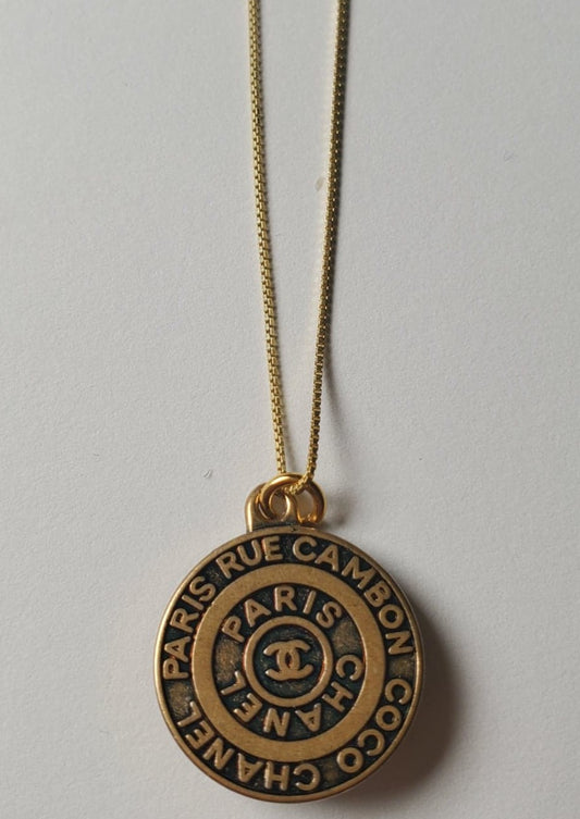 Chanel Paris Antique Gold Coin Necklace