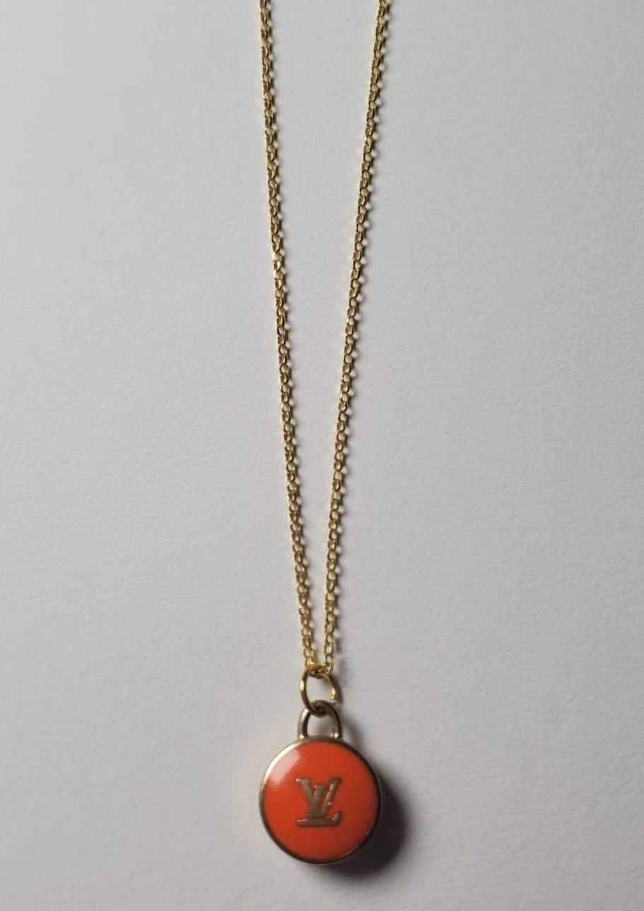 LV Orange Logo Necklace